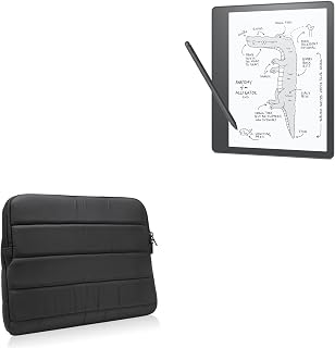 BoxWave Case Compatible with Amazon Scribe - Polar Jacket, Puffy Padded Material Zip Up Sleeve Pouch - Jet Black