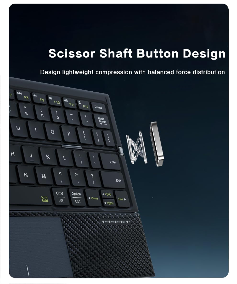 Amazon.com: JOMAA Tri-Foldable Bluetooth Keyboard with Touchpad