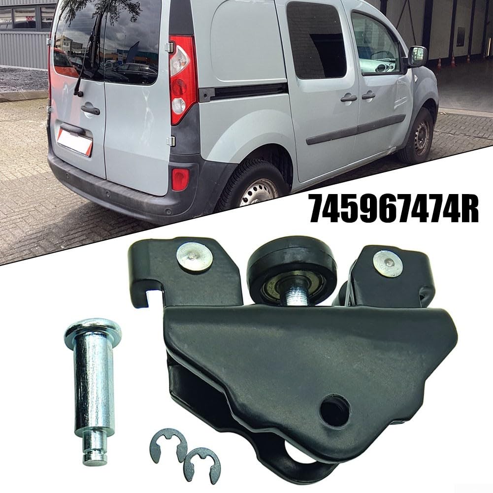 Polea de metal para guía de rodillo de puerta corredera compatible con Renault para Kangoo II 2008 en adelante, OEM 745967474R 777643981R, accesorio de pista interior negro para un funcionamiento