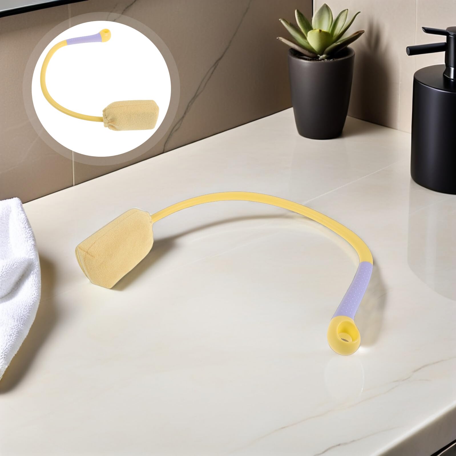 TOYANDONA Cepillo de Ducha Ergonómico con Mango, Cepillo de Espalda para Ancianos, Limpieza Corporal Profunda