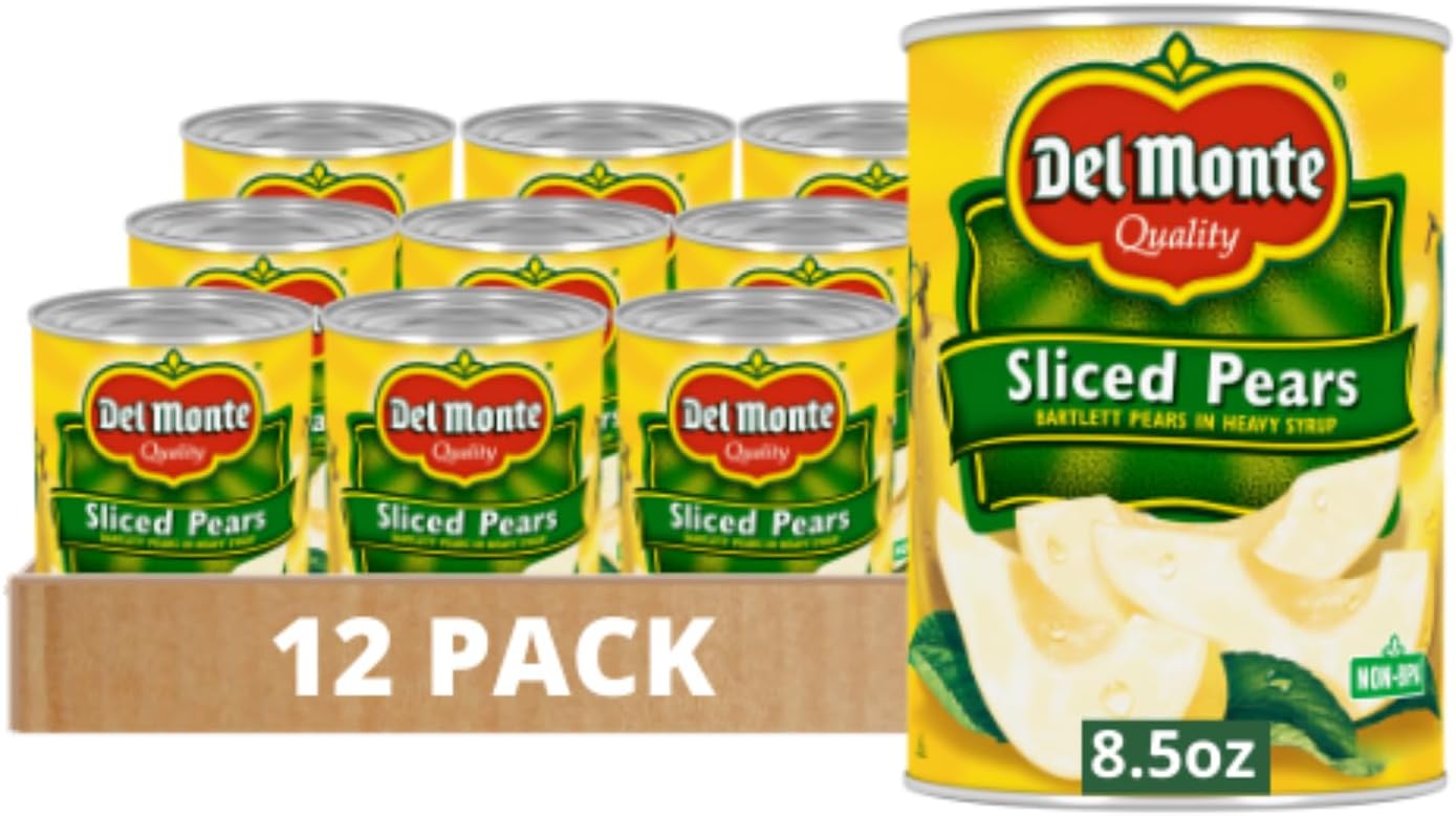 Del Monte Canned Sliced Pears in Heavy Syrup, 12 Pack, 8.5 oz Can