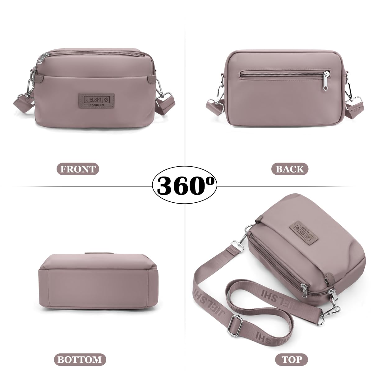 REETEE Sac Bandoulière Femme Impermeable Nylon Sacoche Femme Bandoulière Petit Sac a Main Femmes Bandoulieres avec Large Bandoulieres Amovible et Réglable