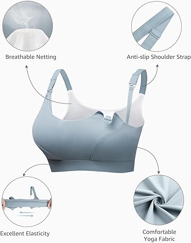 Miniatura 8 de HOFISH Nursing Bras for Breastfeeding Nursing Sports Bra with Support Racerback Maternity Bra Medium Impact