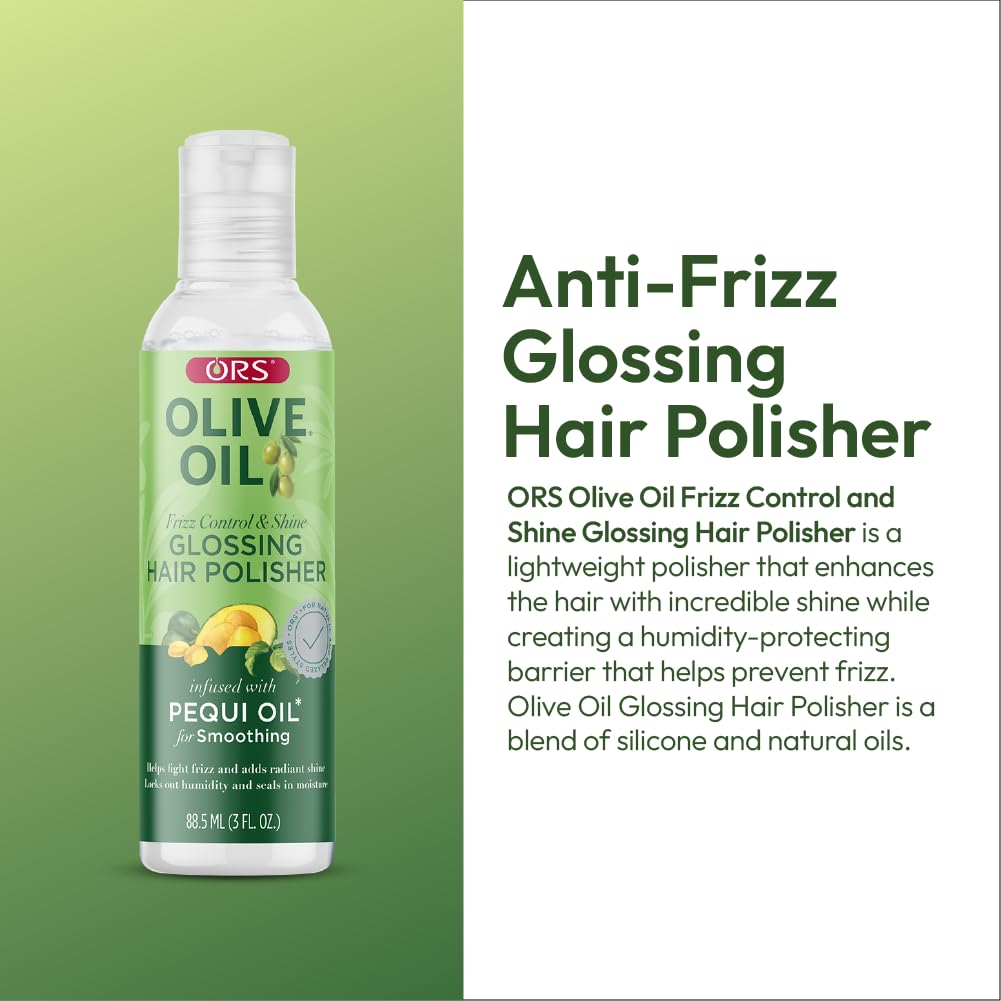 ORS Olive Oil Frizz Control & Shine Glossing Hair Polisher with Pequi Oil 3 Ounces (Pack of 2)