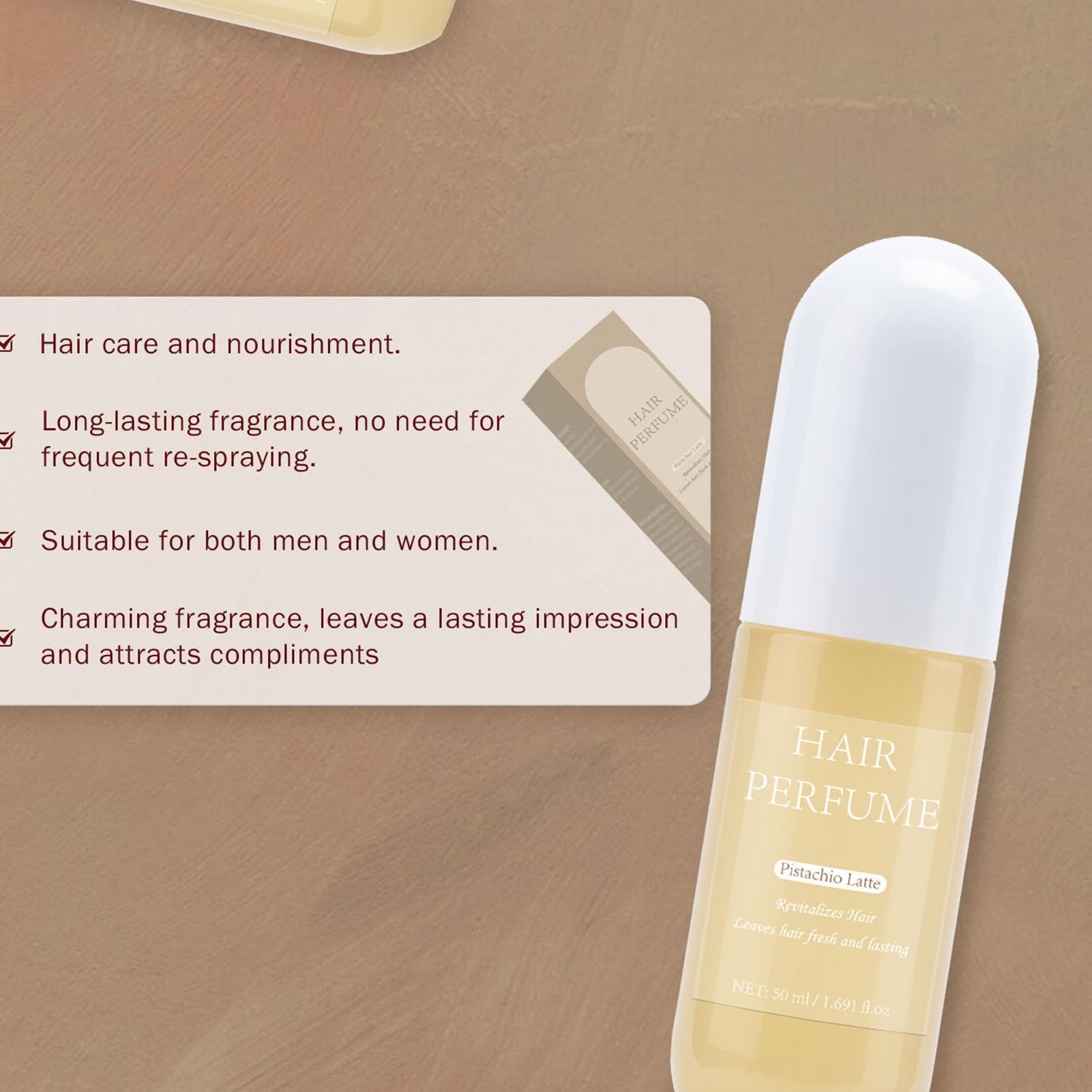 Profumo per capelli da donna, a lunga durata, profumo leggero, nebulizzato, portatile, 50 ml, per donne, matrimoni, appuntamenti, vacanze