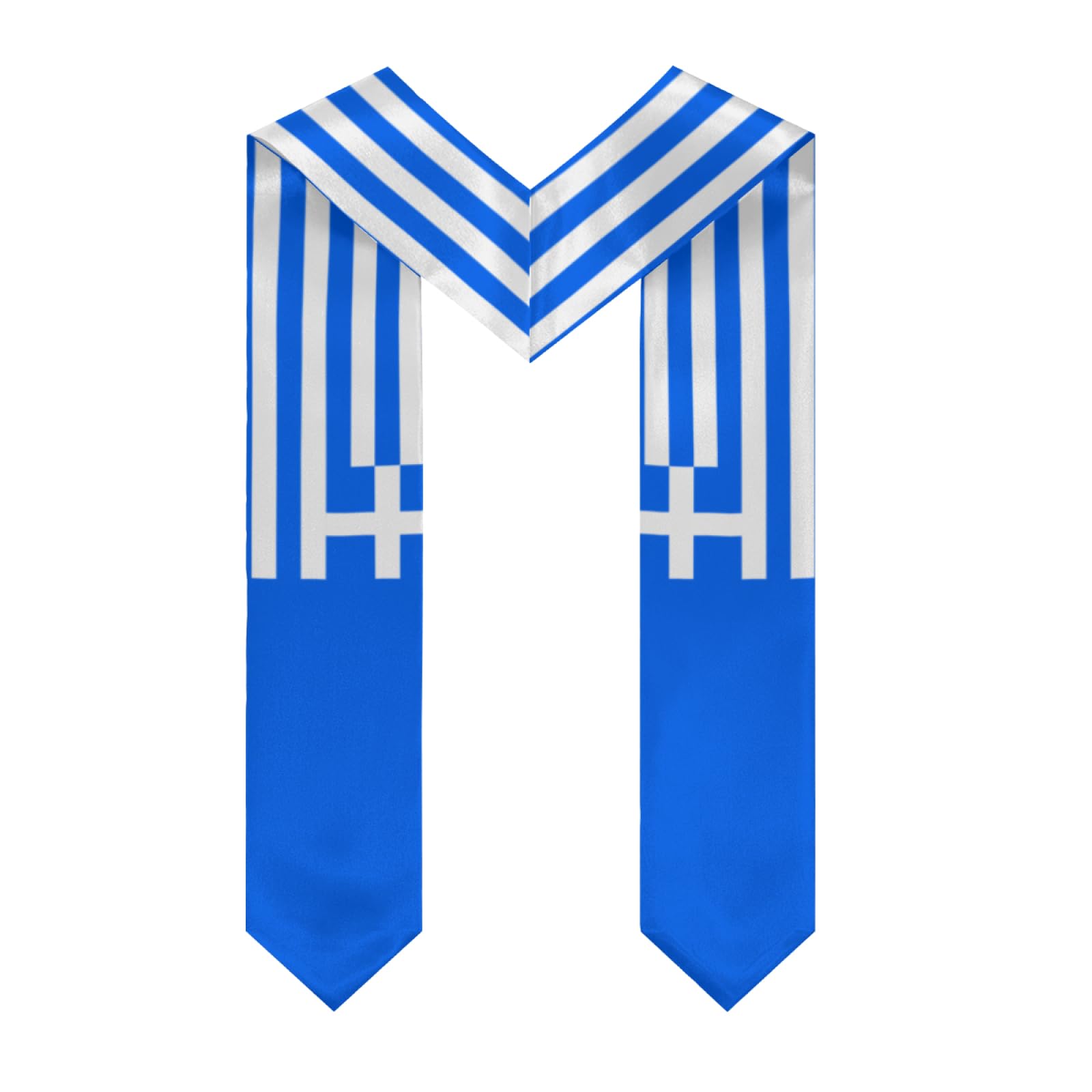 Greece Greek Flag Graduation Stole Shawl Sash for Men Women Unisex Adult Double Sided Thickened V-neck Scarf Class of 2025 Graduate Gift for Teachers Students