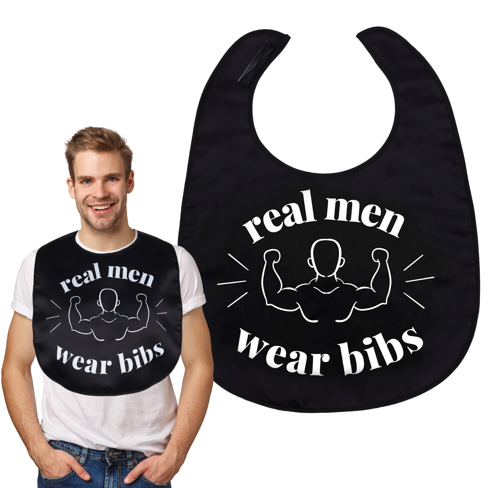 Funny Adult Bibs for Eating Man Women Elderly, Washable Clothing Protectors Bib for Adults Senior Citizens