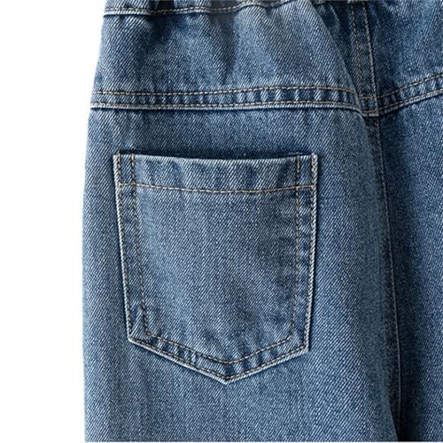 Cute Jeans for Girls Baggy Jeans Elastic Waist Wide Leg Denim Pants Kids Y2K Streetwear Star Print Straight Leg Jeans2