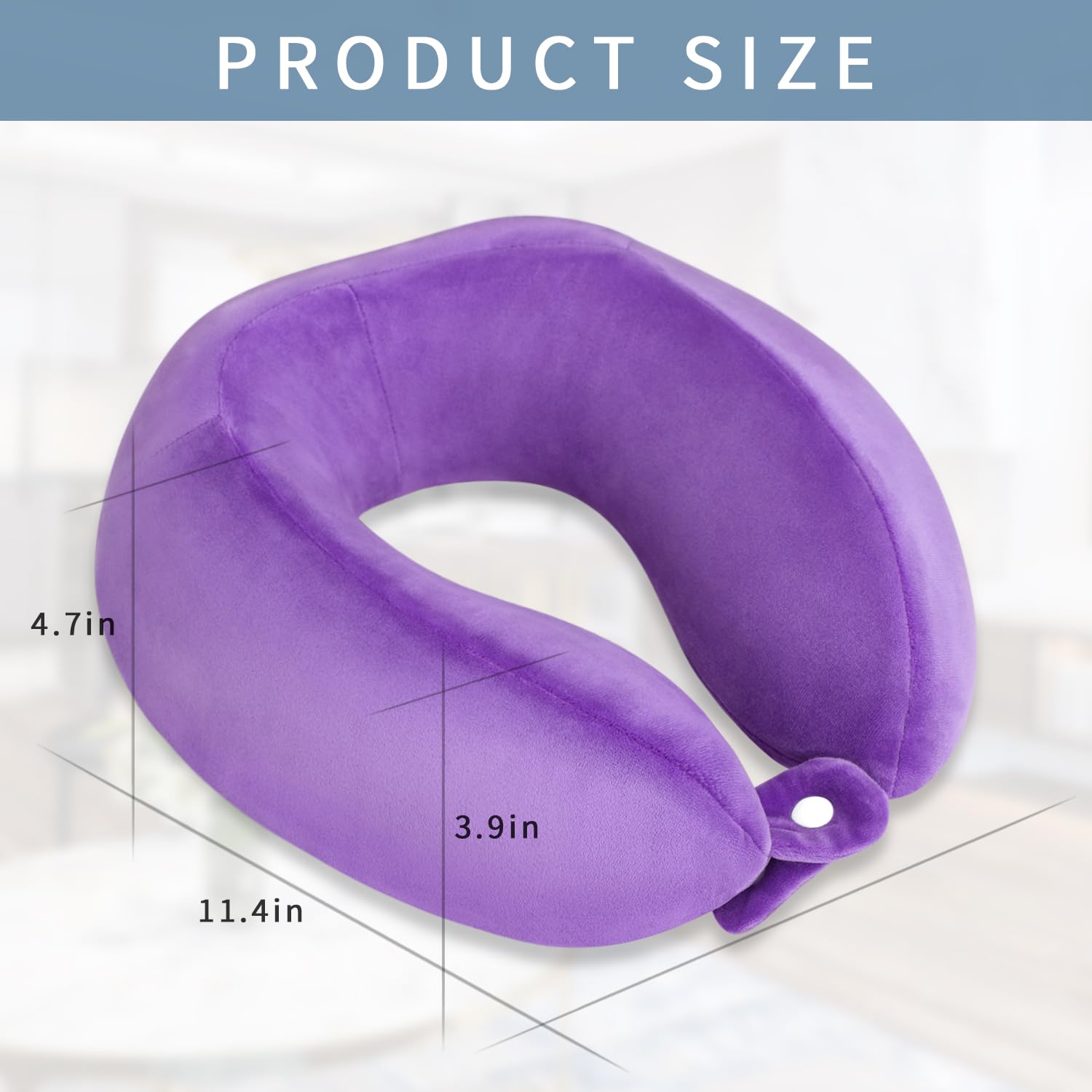 FEUFOAM Travel Pillows for Airplanes U-Shaped Memory Foam Neck Pillow Support Headrest and Neck Removable Breathable Neck Pillow for Car Office Home Camping Use