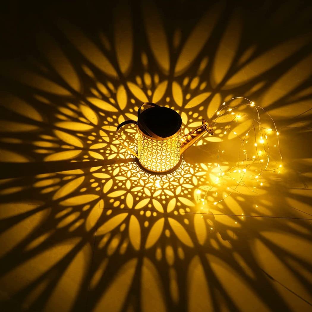 Lumières solaires d'arrosoir pour Jardin extérieur, guirlandes Lumineuses solaires en Plein air, lumières artificielles à Suspendre, IP65 étanche pour trottoirs, chemins, patios, Cour, décoration