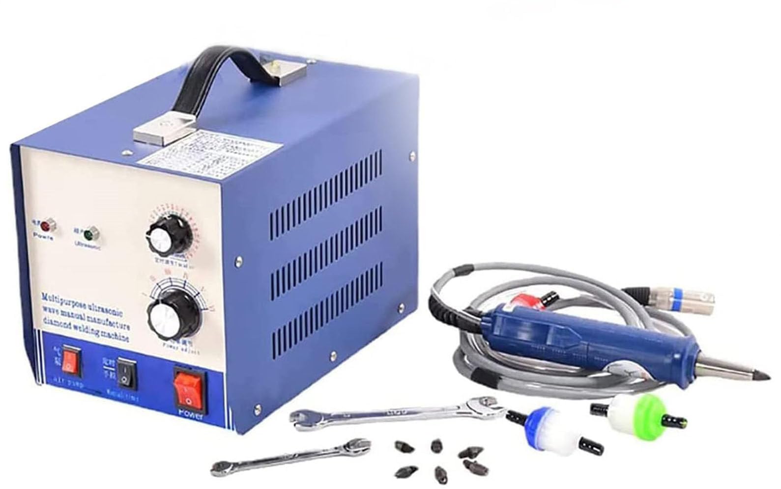 Macchina per lincastonatura rapida di perle e strass a ultrasuoni (80 pezziminuto), strumento manuale per la foratura a caldo di punti di fissaggio per decorazioni fai da te di abbigliamento.