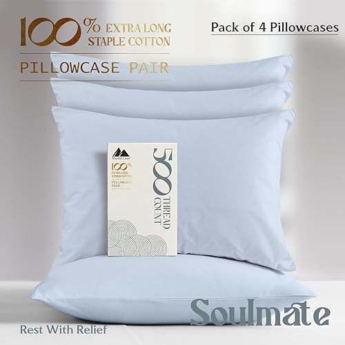 Miniatura 85 de Mayfair Linen 100% Cotton King Size Pillow Cases Set of 2-500 Thread Count Pillow Cases King Size Set of 2 (Dark Grey), Luxuriously Soft Hotel