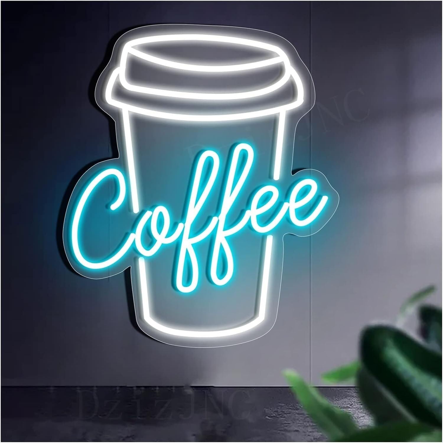 WaiDXn LED Neon Light Sign Coffee Neon Signs Lights,Handmade Led Neon Sign for Coffee Bar Home Room Store Wall Decoration(48X56cm)