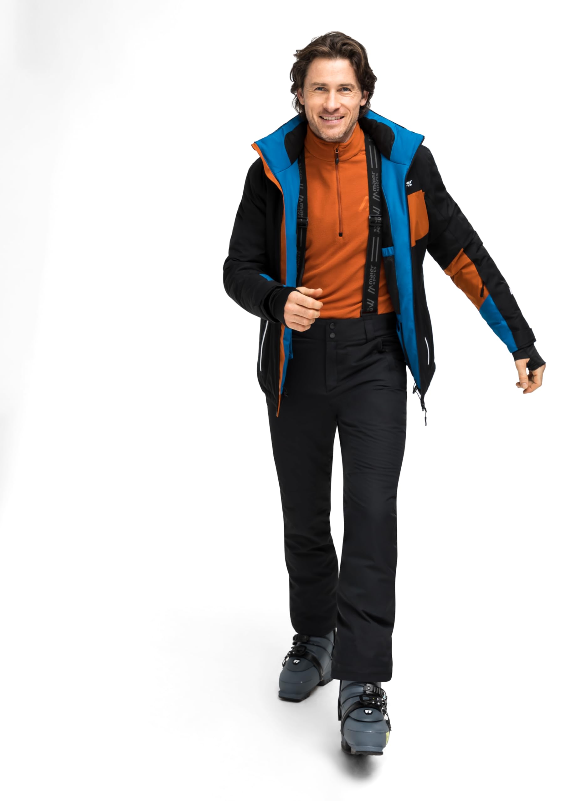 Maier Sports Corban T Herren Skihose wasserdichte Schneehose mit Hosenträgern Stretchmaterial mTEX Wetterschutz