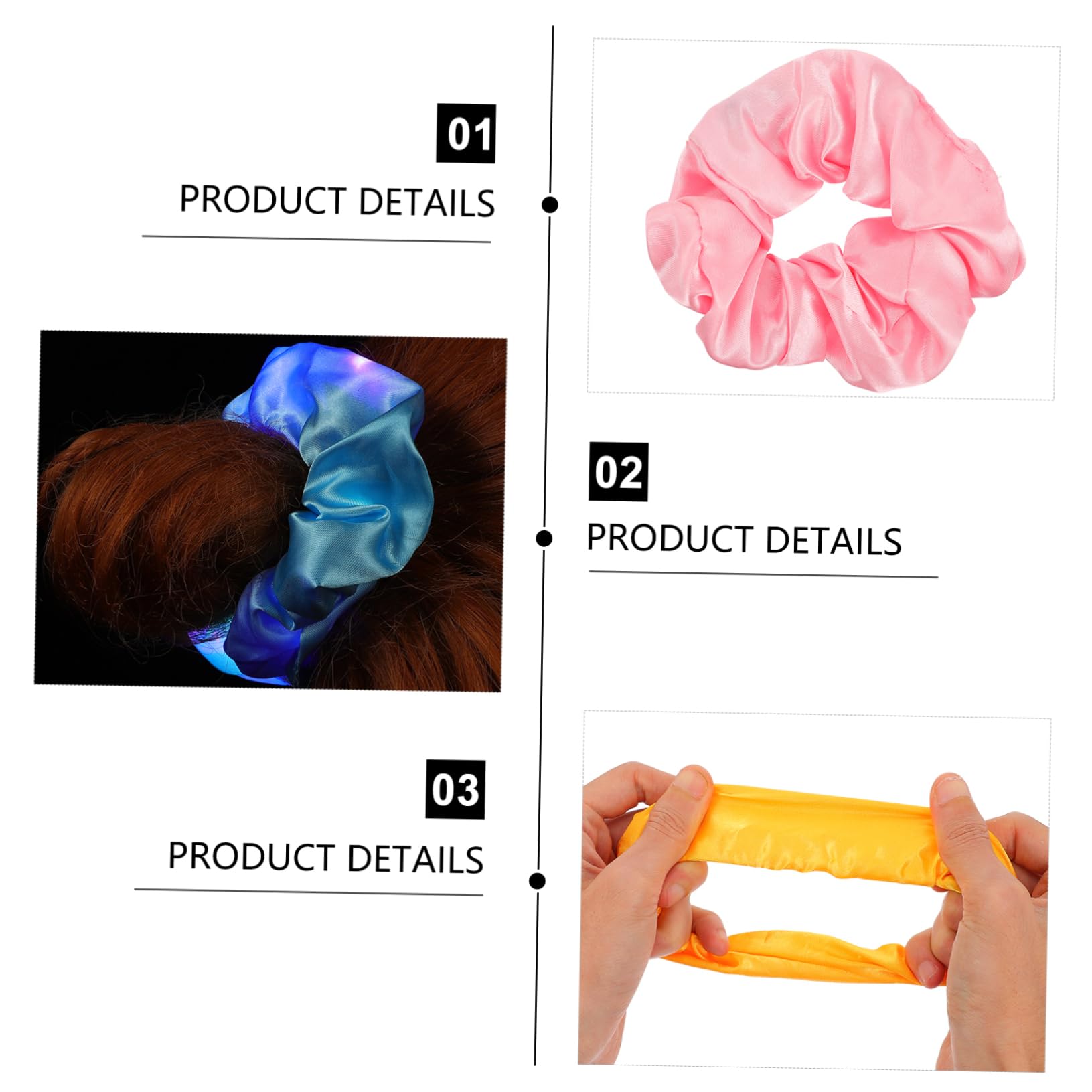 Beavorty 27piezas Led Hair Band Para Fiestas De Halloween Accesorios De Pelo Brillantes Para Niñas Coleteros Elásticos Luminiscentes