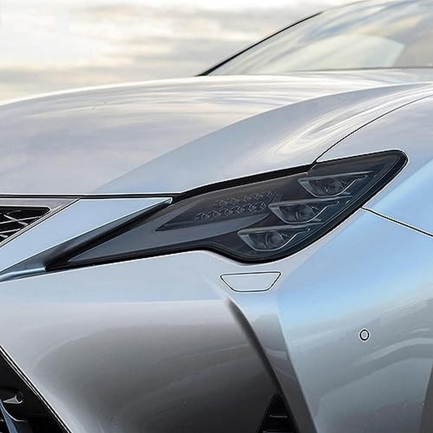 SamLng Car Front Light Film For Lexus RC F RC350 Facelift 2019-2024 Car Headlight Protective Film Front Light Scratch-Resistant Transparent Black TPU Sticker