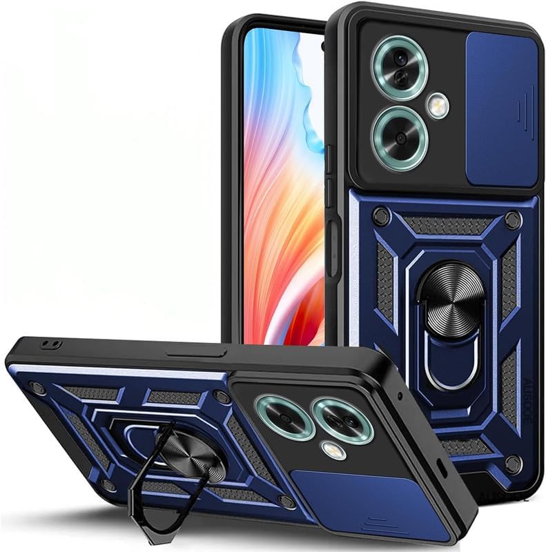 Image of AIBEX Back Cover for Oppo A79 5G | D10 Tough Armor Case | Sliding Camera Shield | 360 Protection | Kickstand Ring Holder | Military-Grade Shockproof Bumper Case