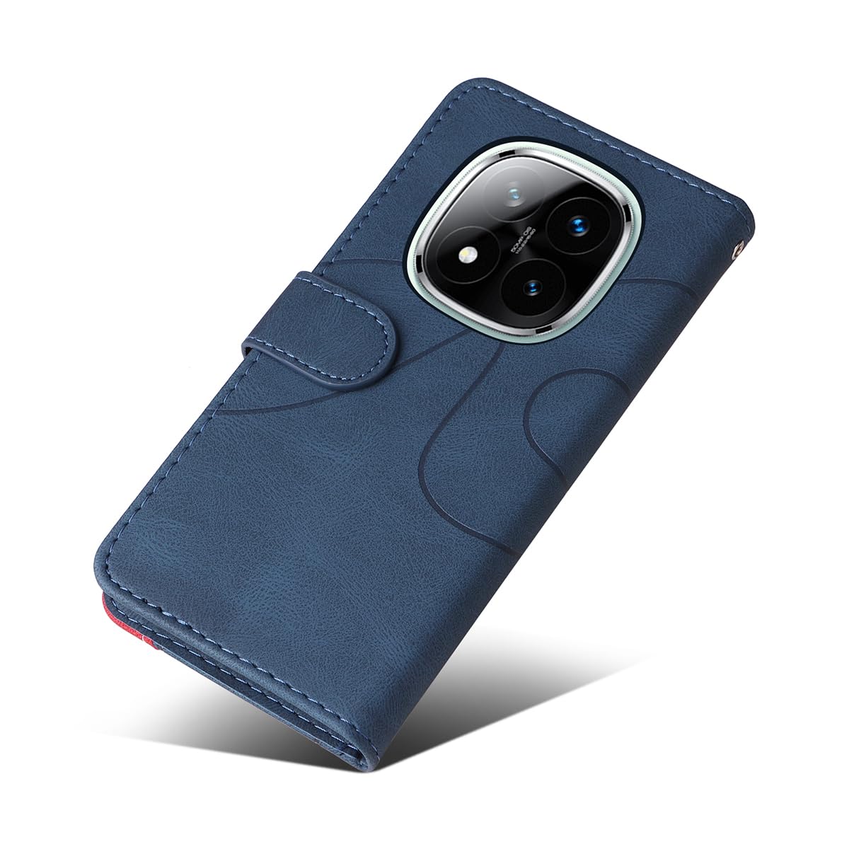 Funda Cartera De Cuero PU Para Xiaomi Redmi Note 14 Pro 5G – Cierre Magnético, 3 Ranuras Para Tarjetas, Función Soporte Y Cordón Incluido – Azul