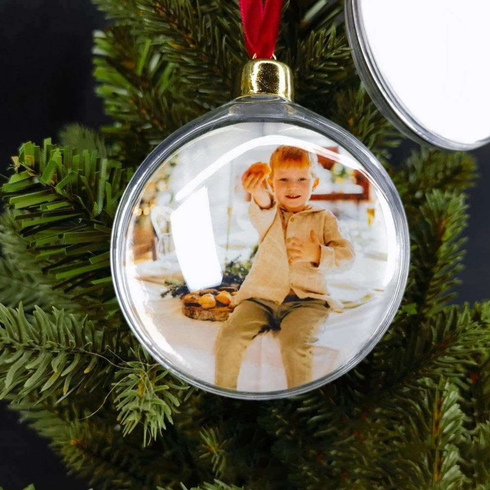Christmas Photo Ornament Ball Christmas Clear Plastic Hanging