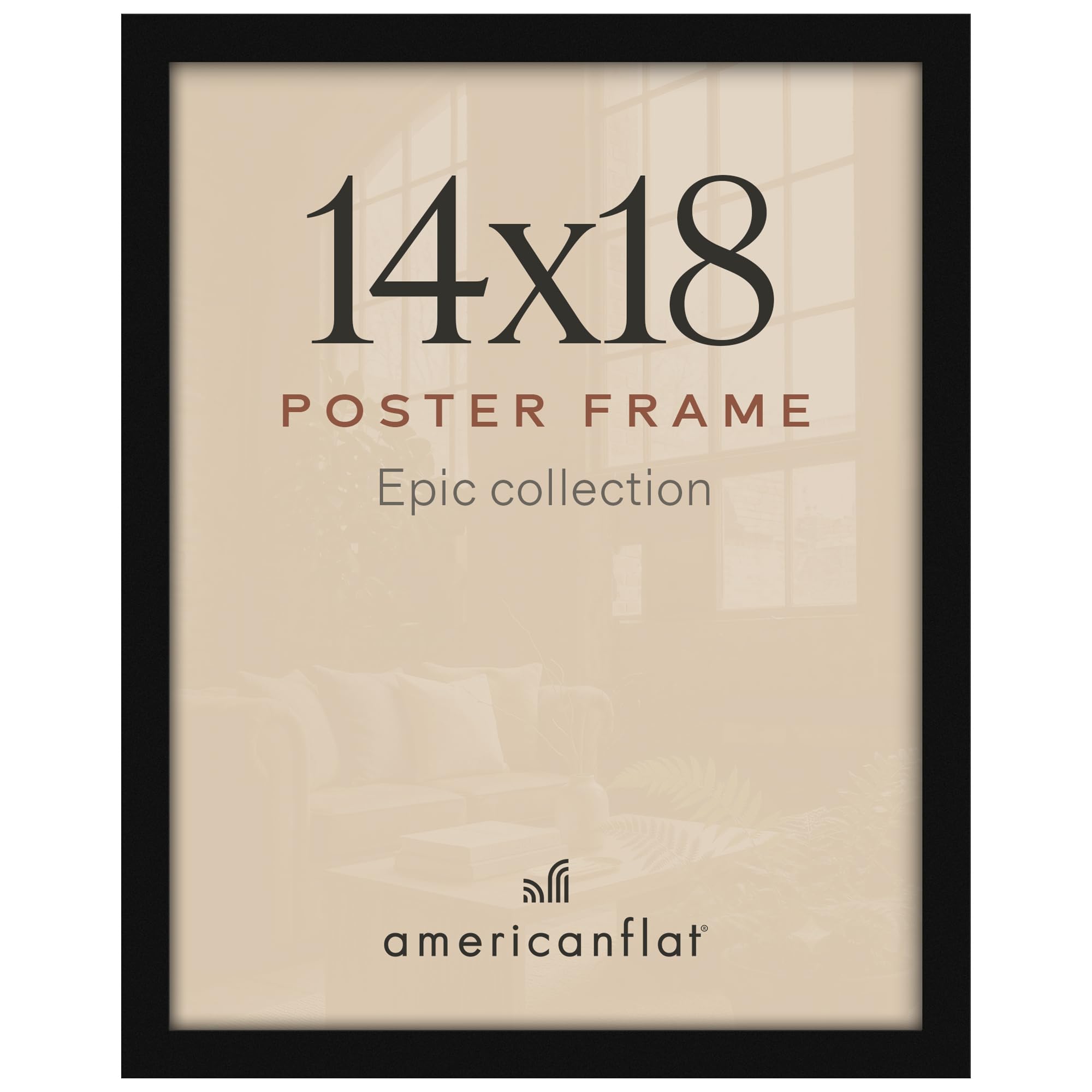 Americanflat 14x18 Poster Frame - Engineered Wood - Black