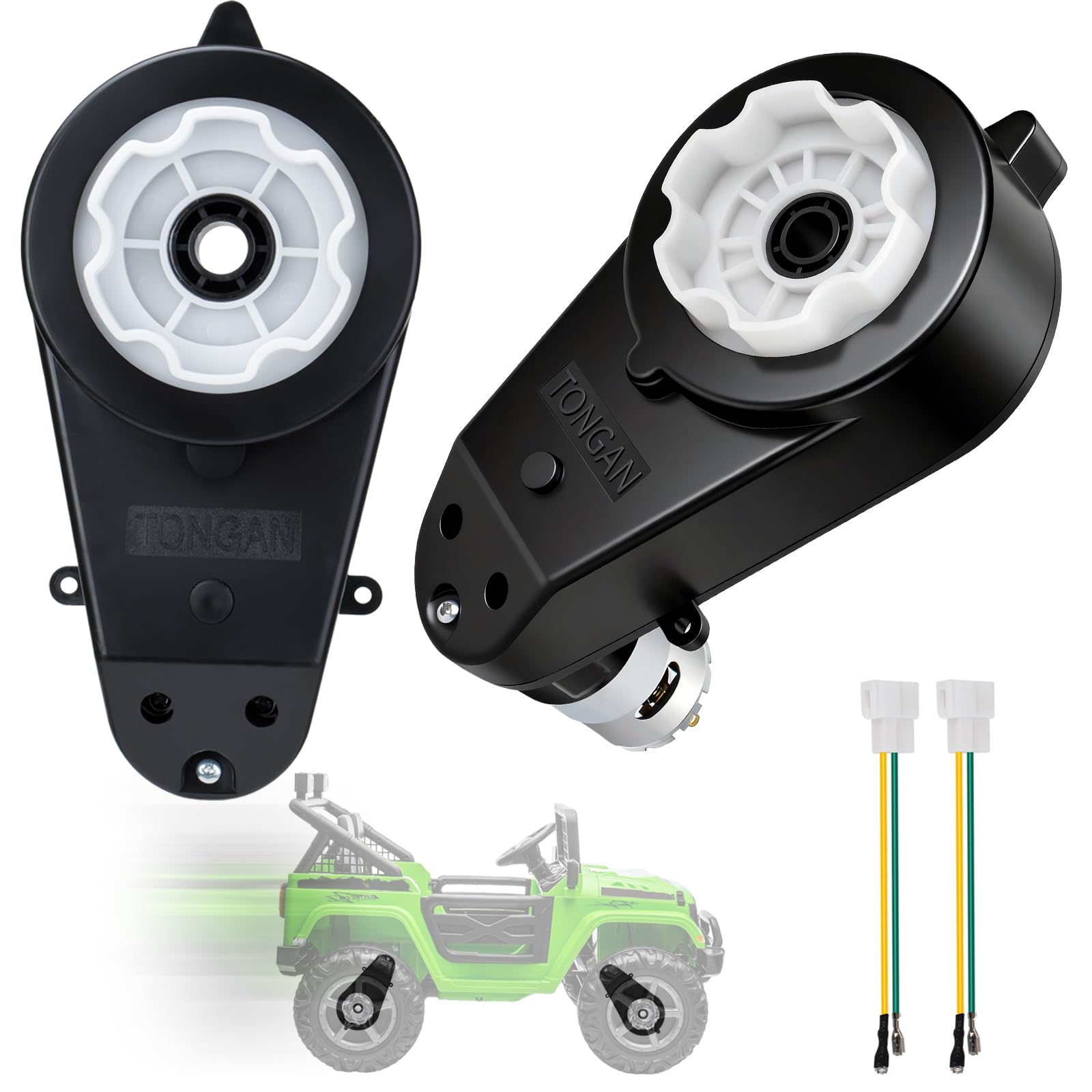 Photo 1 of 2 Pcs 24V Electric Powered Wheels Upgrade Motor Gearbox 24v RS555 High Speed Drive Engine Gearbox Motor Upgrade for Jeep Ride On