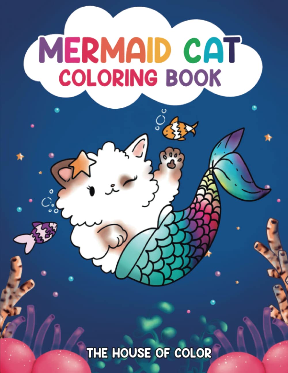 Mermaid Cat Coloring Book: Merkitties Adorable Cat Mermaid Coloring Book for Kids: Cute Cats Mermaid To Color, Mermaid Cat Coloring Books For Girls, Kitty Mermaid Coloring Pages, Fantasy Art,Mercat