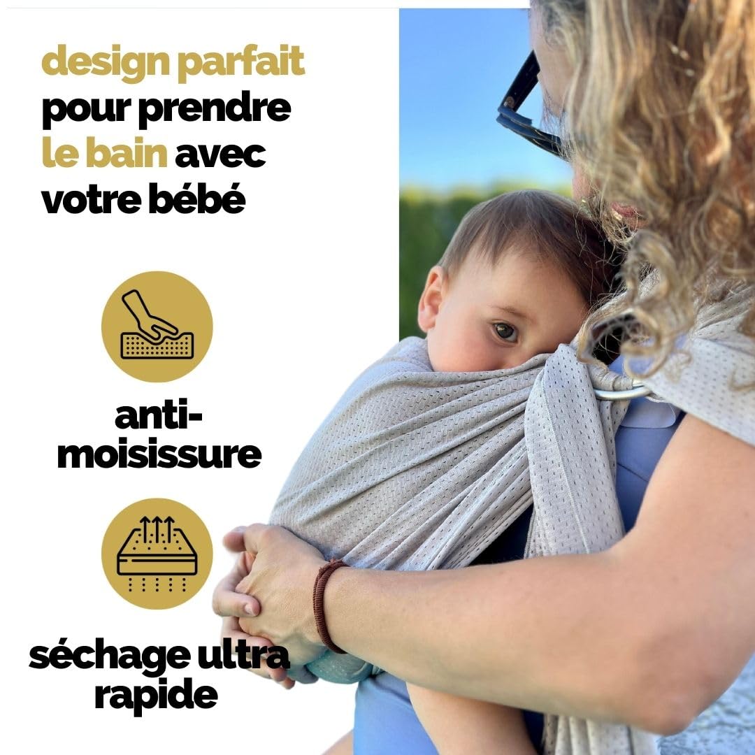 Amarsupiel | Porte-bébé à eau | Séchage ultra rapide | Porte-bébé ergonomique | Certifié OEKOTEX | Fabriqué en Espagne | Facile à utiliser