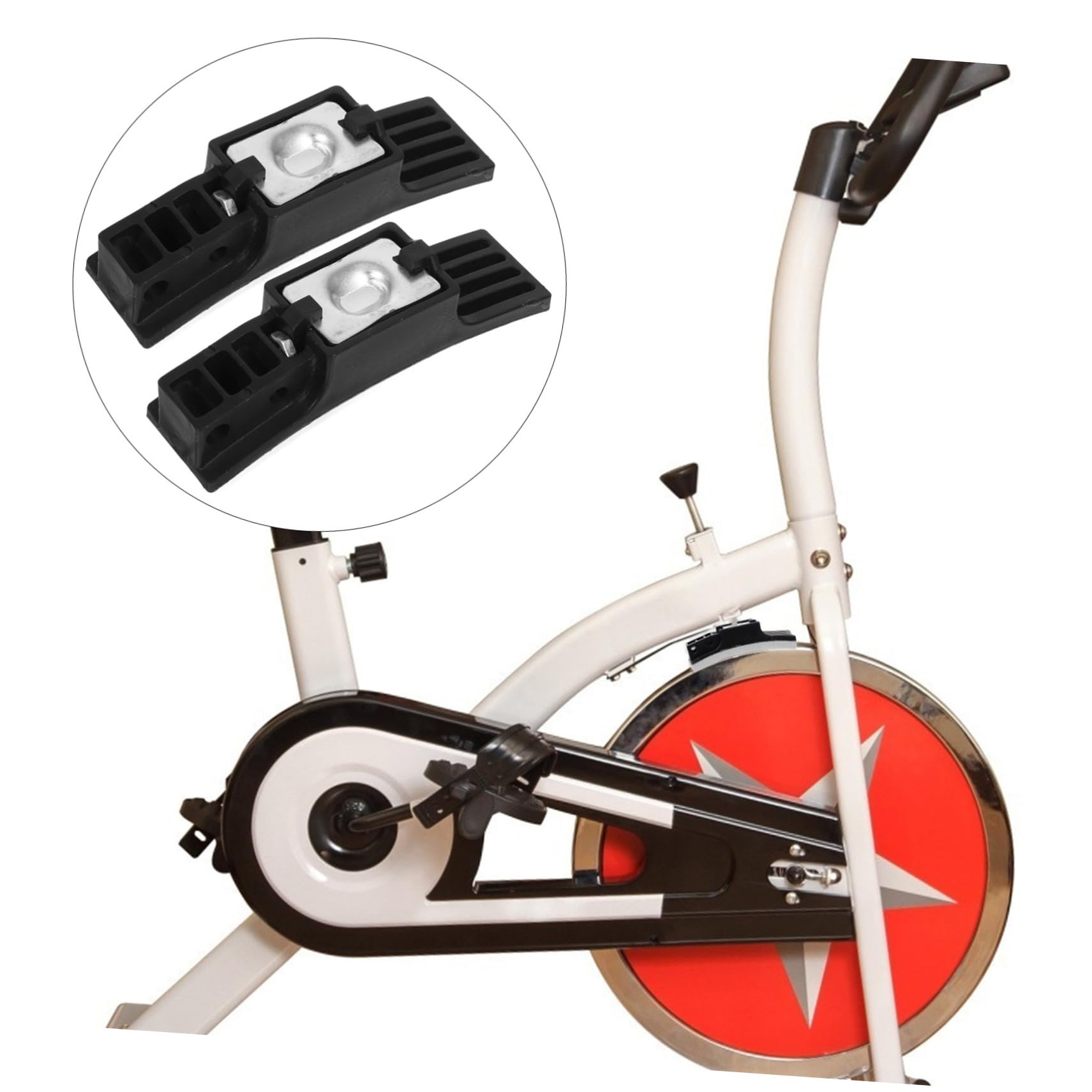 WOONEKY 2kawałki Sztuk Klocków Hamulcowych Do Roweru Fitness Wytrzymałe i Antypoślizgowe Poprawiające Wydajność Hamowania Ciche Działanie Do Rowerów Stacjonarnych