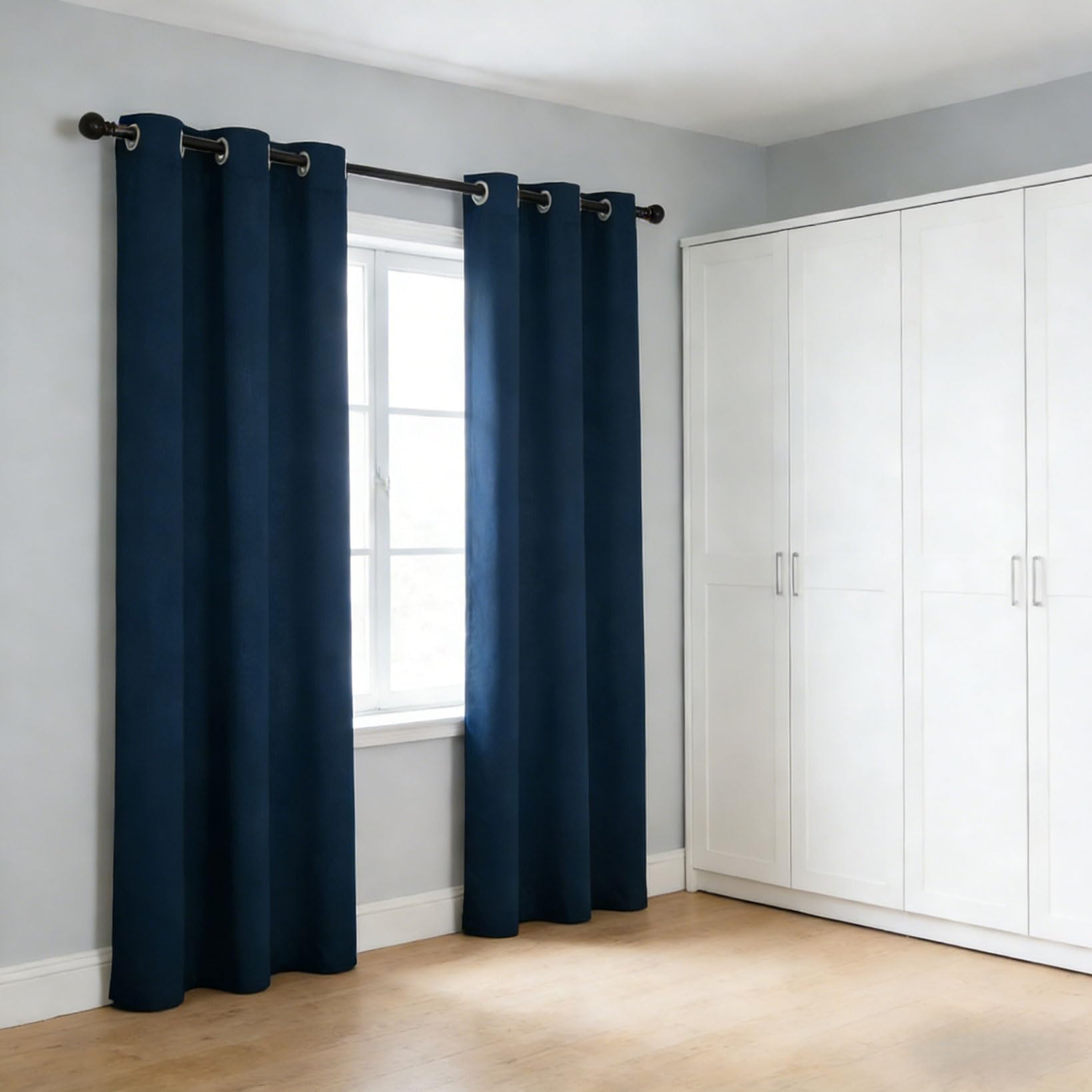 Thermovorhang 110 x 270 cm Verdunkelung Kälteschutz Schlafzimmer Curtains mit Ösen Modern 1 Stück für Wohnzimmer Schlafzimmer Heimbüro, Marineblau