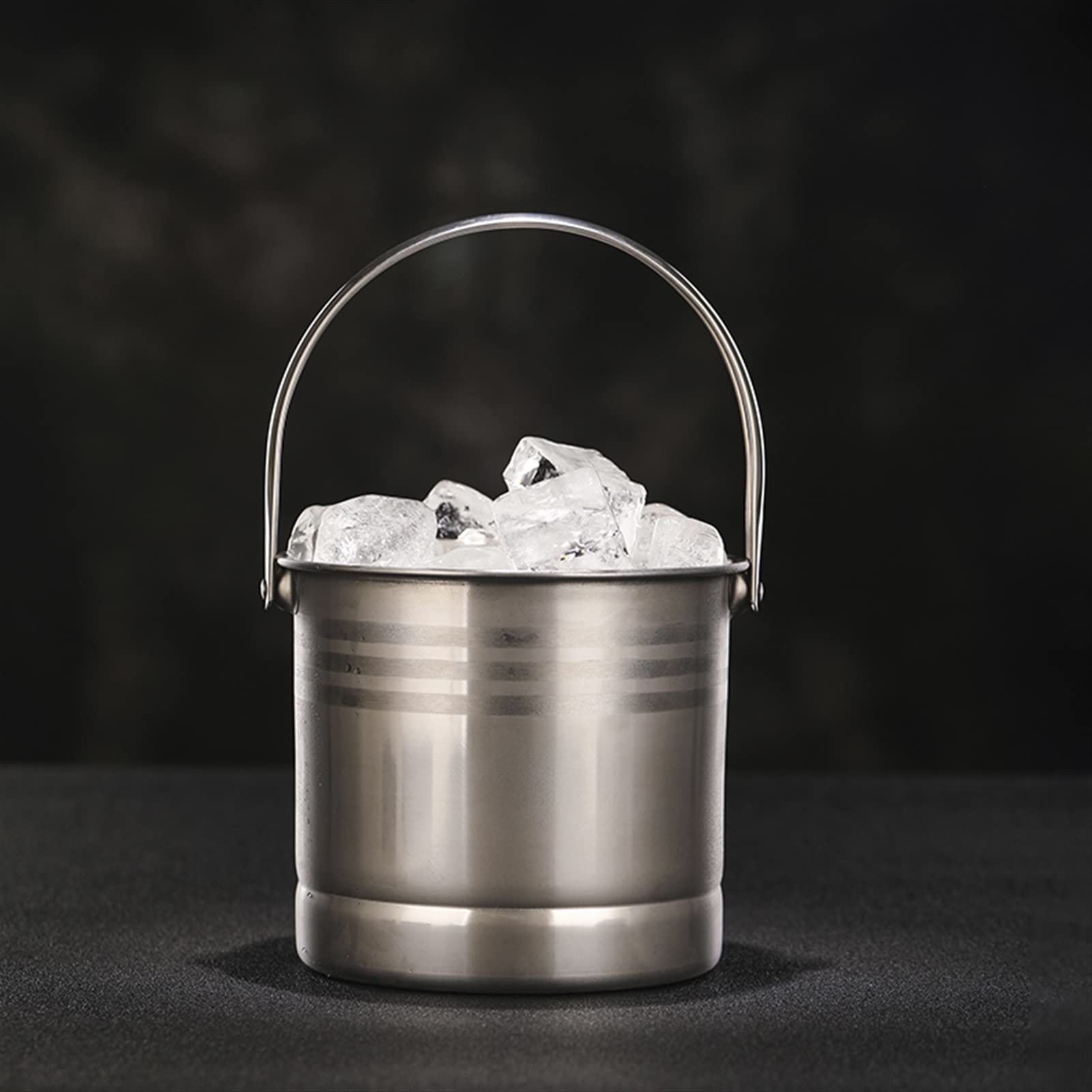 Saturey EIN Eiskübel Edelstahl-EIS-Eimer-Behälter, Bar Eiskübel Service for Home Bar, die Bier und Wein kühlt Eiskühler Sektkühler Eiswürfelbehälter