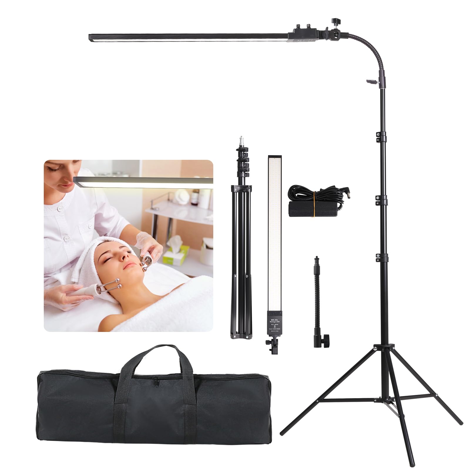 Kit di Luci Fotografiche LED Bastone Bi-colore Luminosità Regolabile per La Registrazione Video, La Fotografia in Studio, Live streaming, Luce di Riempimento Trucco,Tatuaggio Sopracciglia