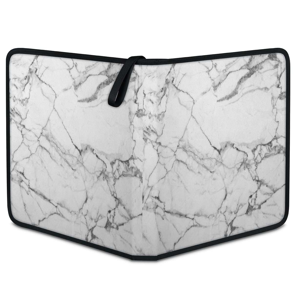 Carpeta para tarjetas de intercambio de 9 bolsillos, con diseño de mármol, álbum de tarjetas de mármol gris con fundas extraíbles, libro de tarjetas impermeable con cremallera, capacidad para 50