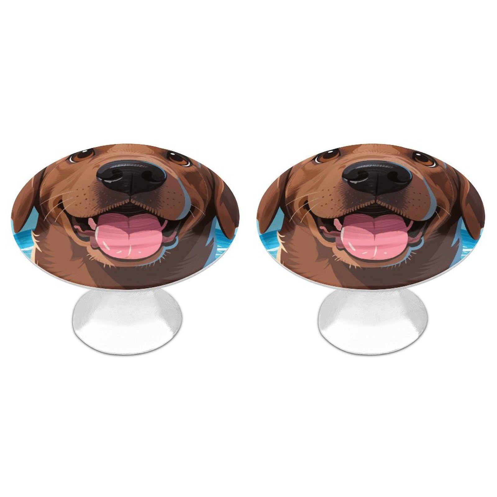 Vstadank Style Labrador Retriever Drawer Pulls Round Cabinet Knobs Modern Stainless Steel Door Handle Sturdy Cabinet Handles Closet Door Pulls Drawer Knobs For Most Furniture Pull 2Pcs