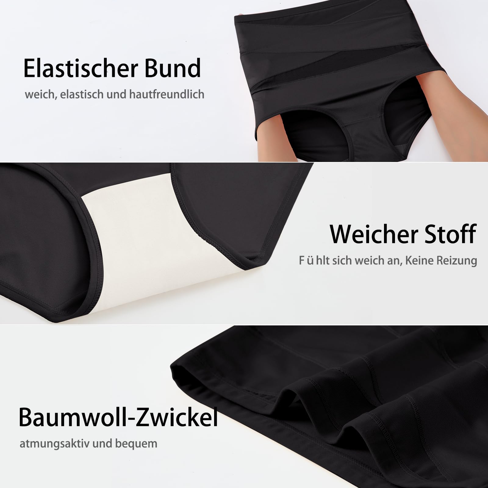 Damen Bauchkontroll-Unterwäsche, Seidig Weiche Ganzbedeckende Dehnbare Damen-Briefs