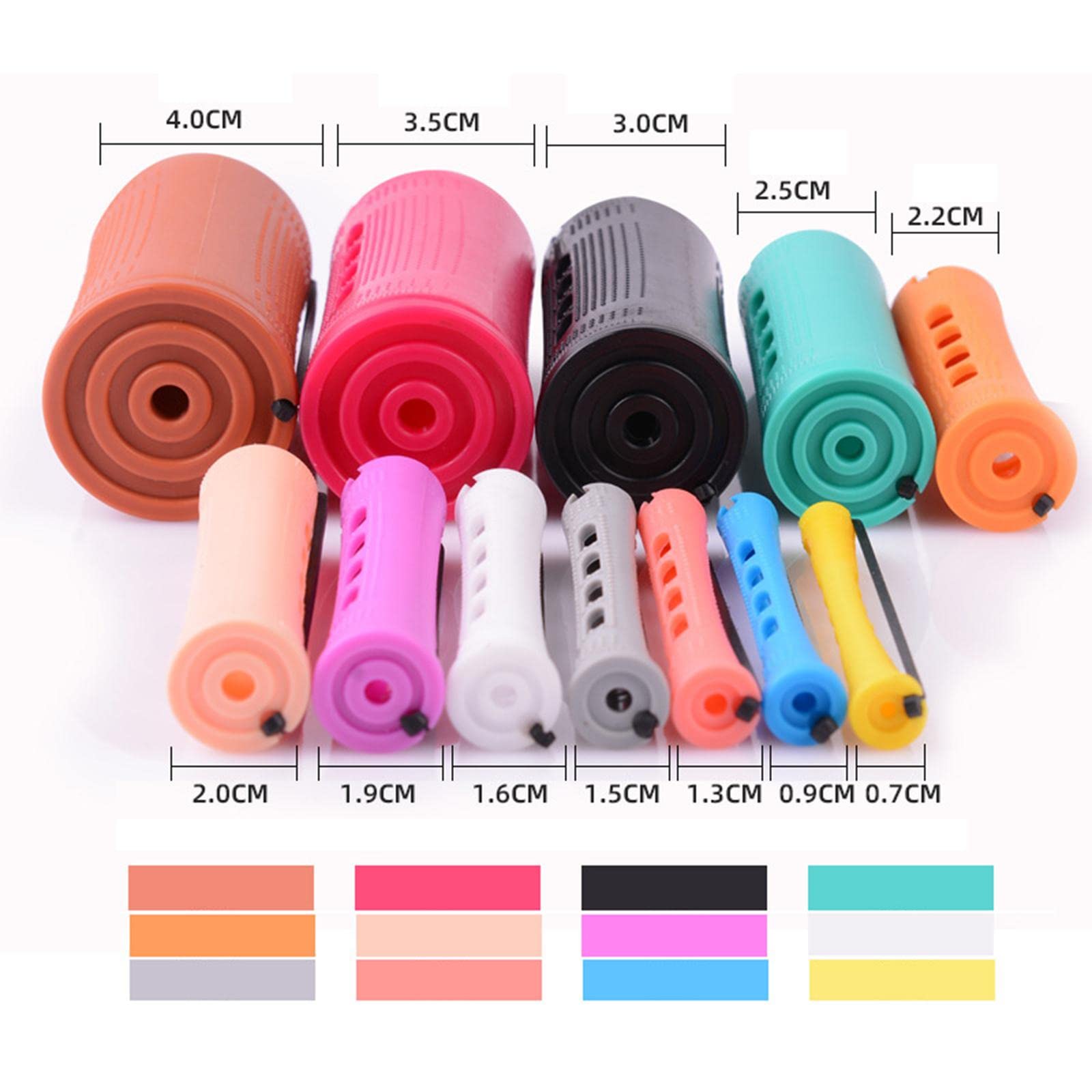 Perm Rods Capelli Ricci Senza Calore Lungo Short Hair y Wavy Rod Perm Bigodini Kit, 12 pezzi 3,5 cm
