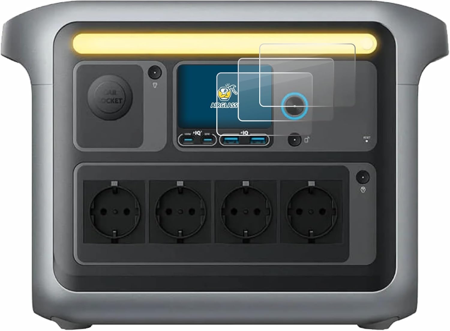 brotect Glass Screen Protector Film compatible with Anker SOLIX C1000X (3 Pack) - Glass-Foil 9H Protection [Scratch Resistant, High Clarity]