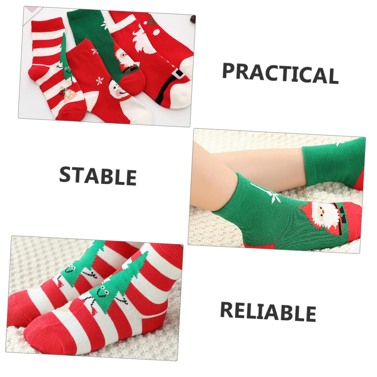 LIFKOME Calcetines Navidad para Algodón Grueso Cálido con Dibujos Animados Otoño Invierno Perfectos para Regalo y Colgar