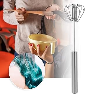Mélangeur à main léger, mélangeur manuel multifonctionnel en acier inoxydable couleur de cheveux crème mélangeur d'oeufs batteur outil de salon de coiffure(Mélangeur d'oeufs)
