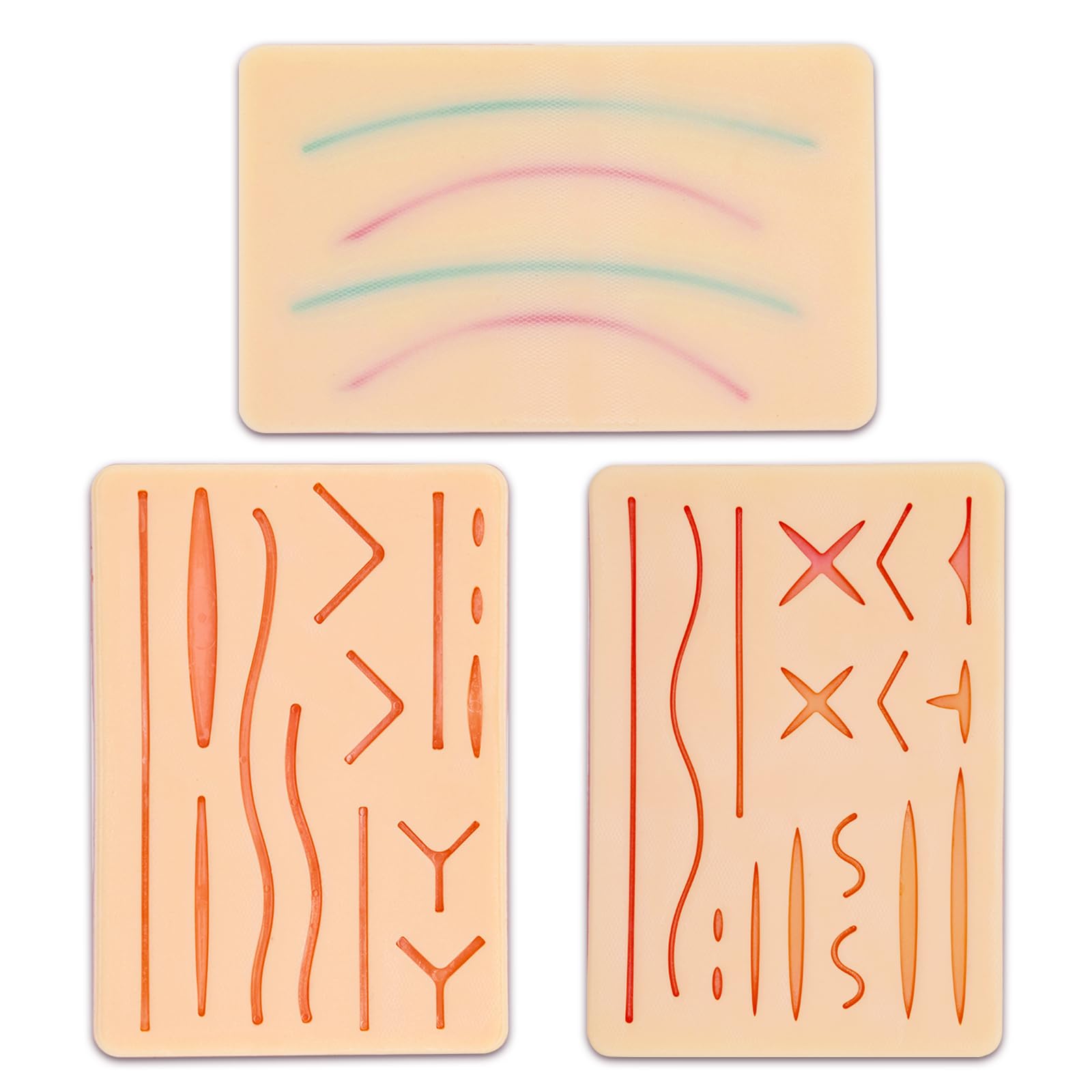 3-Piece Suture Pad, Suture Practice Pad with Various Wound Shapes, Suture Practice Kit, Suitable for Medical, Veterinary Medical Staff Training and Practice (Combination Three) — Amazon image 6