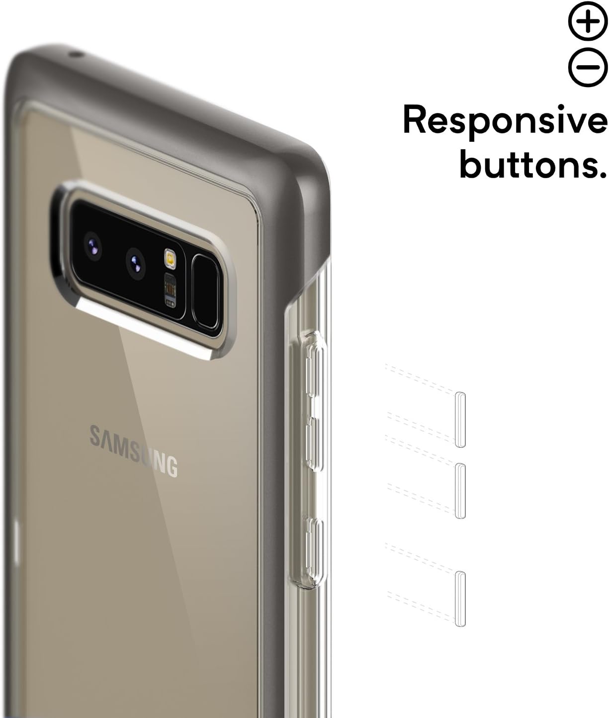 Caseology Skyfall for Samsung Galaxy Note 8 Case (2017) - Clear Back & Slim Fit - Warm Gray