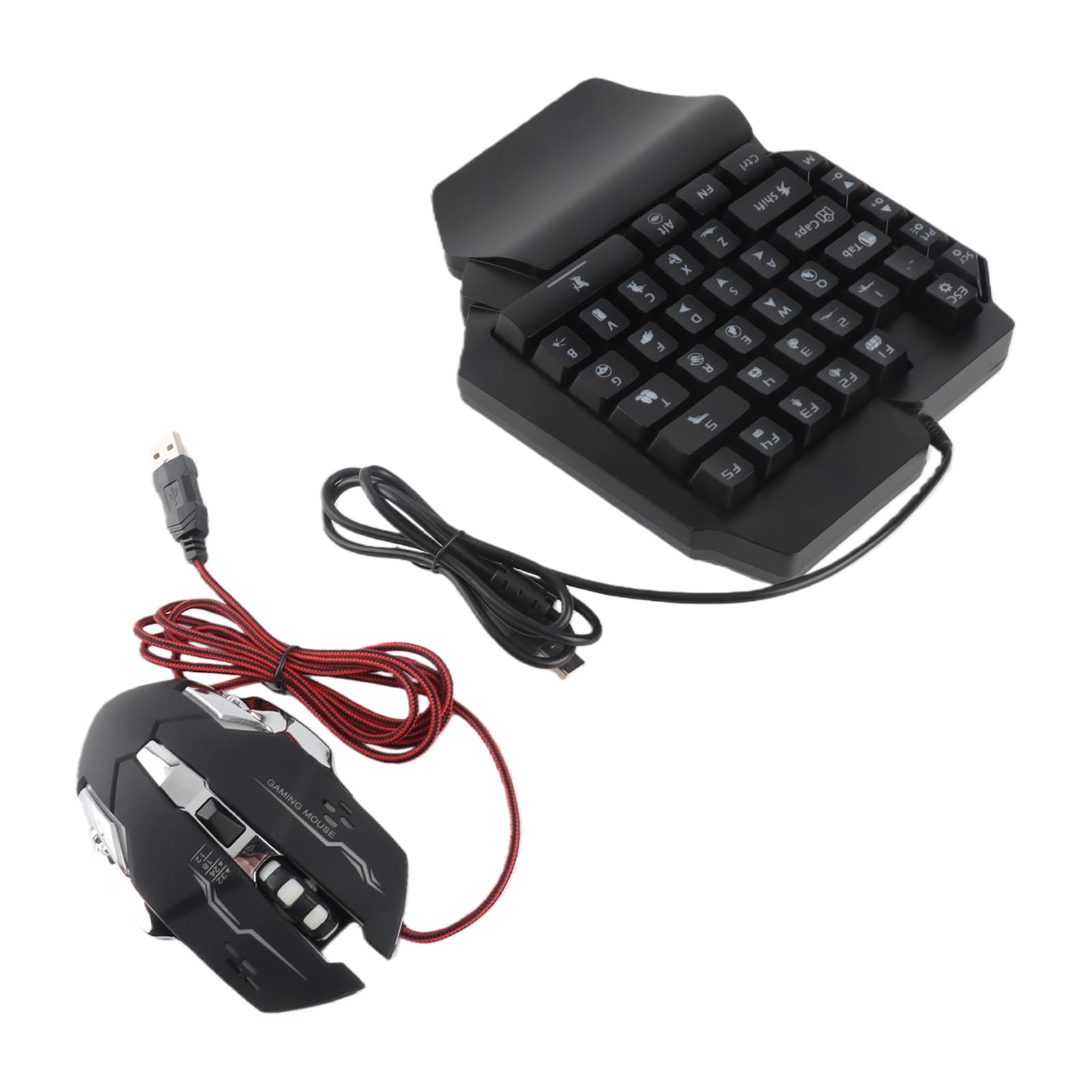 Combo de teclado y mouse para juegos, teclado mecánico retroiluminado con cable con soporte para teléfono, consola de juegos convertidor para win2000, winXP, ME, Vista7, Vista8, etc. (Mix lite+F6+G2)