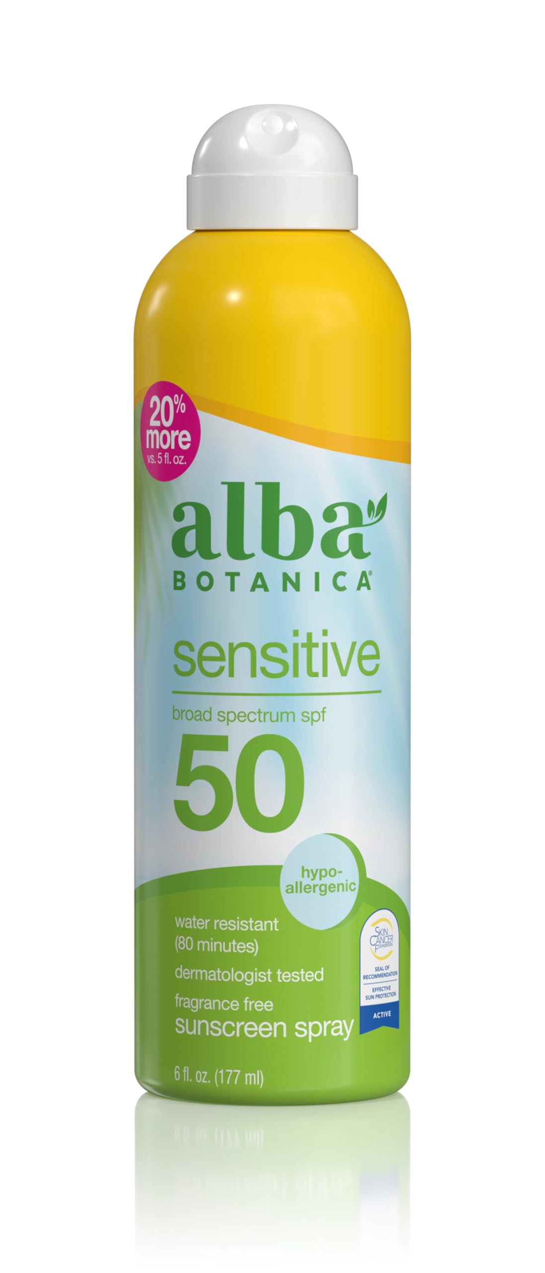 Alba Botanica Sensitive SPF 50 Sunscreen Spray 6 Fl Oz