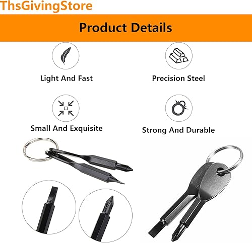 Miniatura 3 de Juego de herramientas de destornillador de bolsillo de 10 piezas, kit de herramientas para exteriores, destornillador de viaje con llavero para