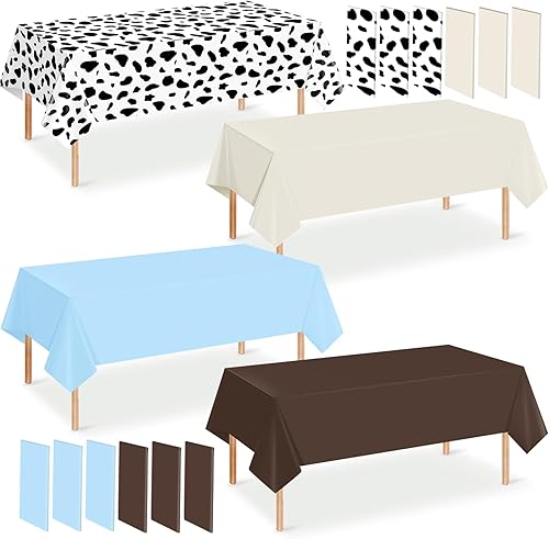 Miniatura 19 de Paquete de 12 manteles de plástico hawaianos para mesas rectangulares, cubierta de mesa desechable tropical rosa, verde, amarillo, mantel Rosa Rojo