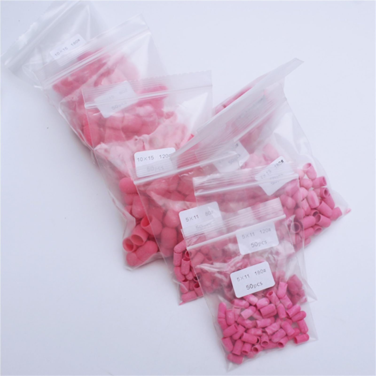 Tambores de Lijado 50 Uds. Brocas for uñas con mandril, pedicura, manicura, elimina la piel muerta, herramienta profesional de limpieza for el cuidado los pies(16-25Pink180)