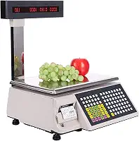 Escala De Impressão De Etiquetas Pole Display, Balanças De Contagem Digital Comercial, Balança De Computação De Preços, Display Frente E Verso, Capacidade De 15kg / 30kg Par, 15kg
