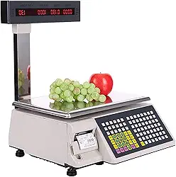 Escala De Impressão De Etiquetas Pole Display, Balanças De Contagem Digital Comercial, Balança De Computação De Preços, Display Frente E Verso, Capacidade De 15kg / 30kg Par, 15kg