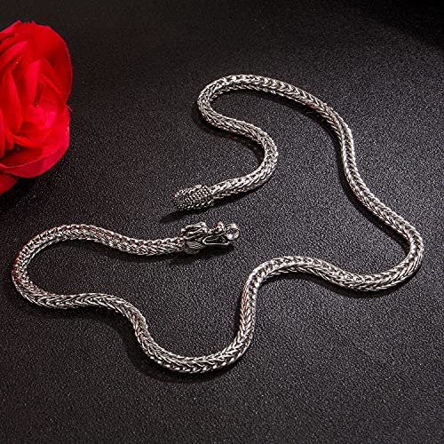 Men 925 Sterling Silver Dragon Necklace Vintage 5MM 20 "22" 24 "26" Franco Link Curb Chain Choker Fashion Punk Gold Fine Jewelry Gift3