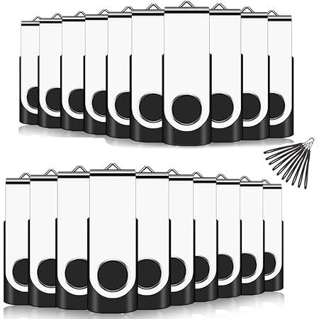 Lot De 5 Clés USB Pivotantes 8 Go EASTBULL - 5 Couleurs Avec Dragonnes - Design Rotatif 360°, Sans Capuchon