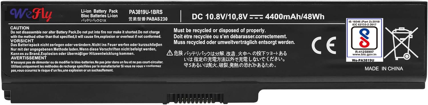 Wefly PA3817U-1BRS Laptop Battery Compatible for Toshiba Satellite L750 C650 C660 C660D C650D C655 C665 C670D L750D L755 L755D L770 L775 P750, Pro C650 C650D C660 C660D Laptop Battery (B0CCVVHXW6) Amazon Price History, Amazon Price Tracker